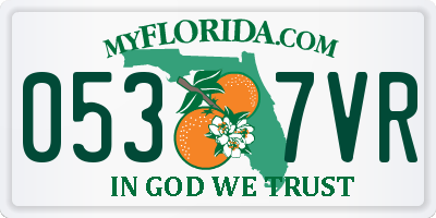 FL license plate 0537VR