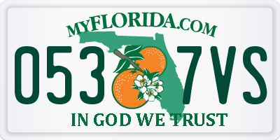 FL license plate 0537VS