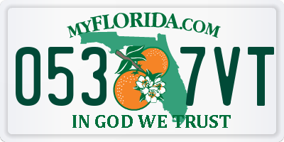 FL license plate 0537VT