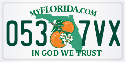 FL license plate 0537VX