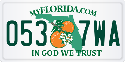 FL license plate 0537WA