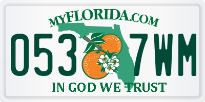 FL license plate 0537WM
