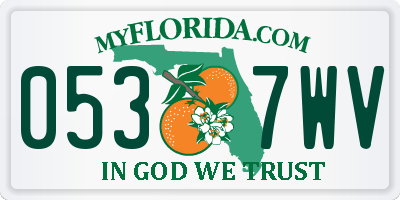 FL license plate 0537WV