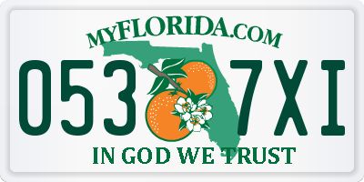 FL license plate 0537XI