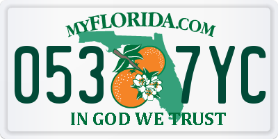 FL license plate 0537YC