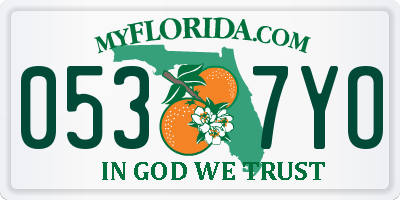 FL license plate 0537YO