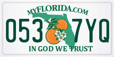 FL license plate 0537YQ