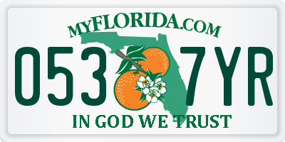 FL license plate 0537YR