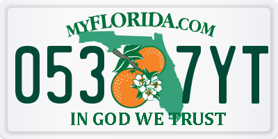 FL license plate 0537YT