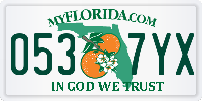 FL license plate 0537YX
