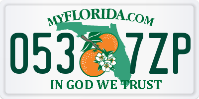 FL license plate 0537ZP