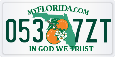 FL license plate 0537ZT