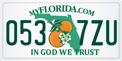 FL license plate 0537ZU