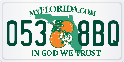 FL license plate 0538BQ