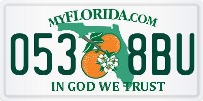FL license plate 0538BU