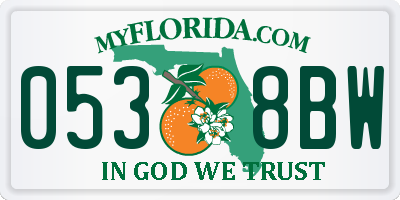 FL license plate 0538BW