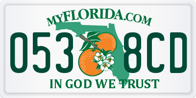 FL license plate 0538CD