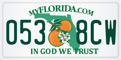 FL license plate 0538CW