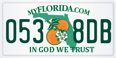FL license plate 0538DB