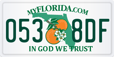 FL license plate 0538DF