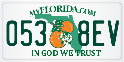 FL license plate 0538EV