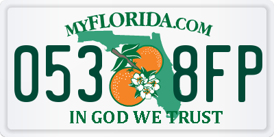 FL license plate 0538FP