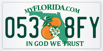 FL license plate 0538FY