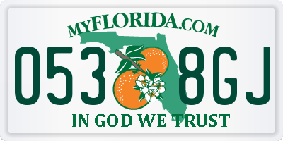 FL license plate 0538GJ