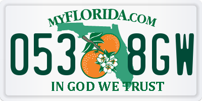 FL license plate 0538GW