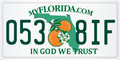 FL license plate 0538IF