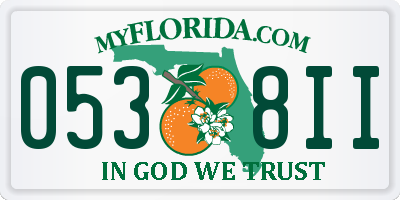 FL license plate 0538II
