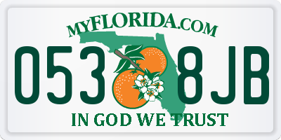 FL license plate 0538JB