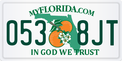 FL license plate 0538JT