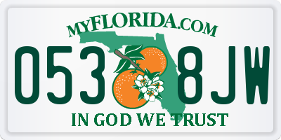 FL license plate 0538JW