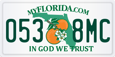 FL license plate 0538MC