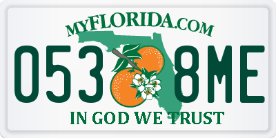 FL license plate 0538ME
