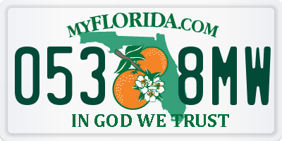 FL license plate 0538MW