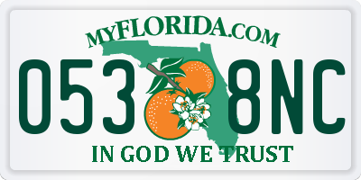 FL license plate 0538NC