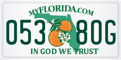 FL license plate 0538OG