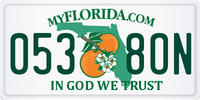 FL license plate 0538ON