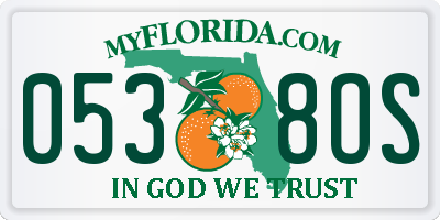 FL license plate 0538OS