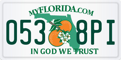 FL license plate 0538PI