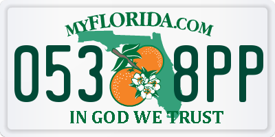 FL license plate 0538PP