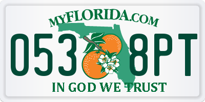 FL license plate 0538PT