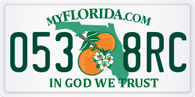 FL license plate 0538RC