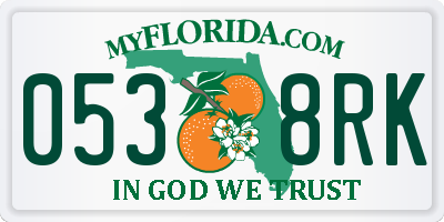 FL license plate 0538RK