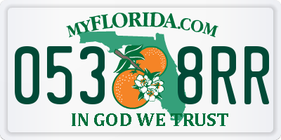 FL license plate 0538RR
