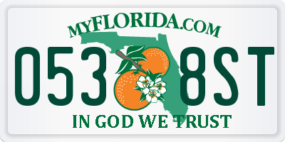 FL license plate 0538ST
