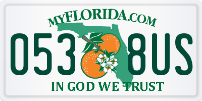FL license plate 0538US