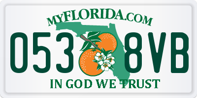 FL license plate 0538VB